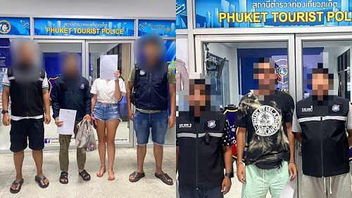 Россиянин и россиянка арестованы за нелегальную работу на Пхукете. Фото: Phuket Tourist Police