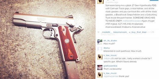 В Instagram начали продавать оружие