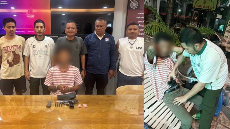 Таец с пистолетом и метамфетамином арестован на пляжной дороге в Патонге